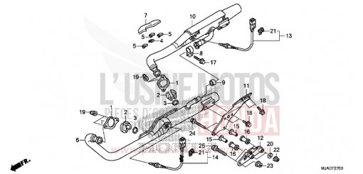 ABGAS-SCHALLDAEMPFER (VT750CS/C2B/C2S/C) VT750C2SE de 2014